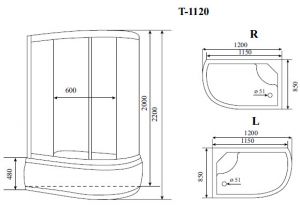 Timo Comfort T-8820R Clean Glass душевая кабина (120*85*220)