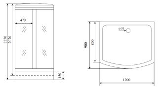 Timo Lux T-7715 душевая кабина (120*90*225) Timo Lux T-7715 душевая кабина (120*90*225)