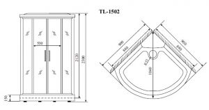 Timo Lux TL-1502 душевая кабина (90*90*230)