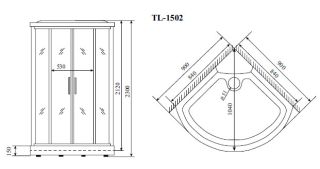 Timo Lux TL-1502 душевая кабина (90*90*230) Timo Lux TL-1502 душевая кабина (90*90*230)