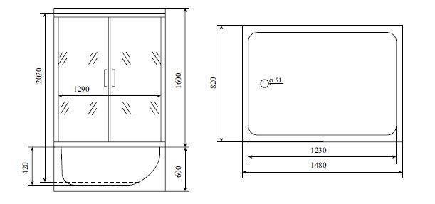 Timo Lux TL1505 душевая кабина (148*82*220) Timo Lux TL1505 душевая кабина (148*82*220)