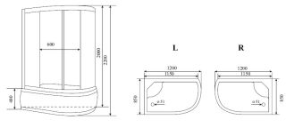 Timo Lux T-7720 L душевая кабина (120*85*220*)