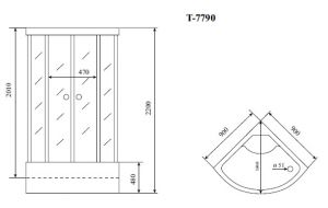 Timo Lux T-7790 душевая кабина (90*90*220)