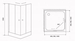 Timo душевой угол TL-9002 Romb Glass (90*90*200)