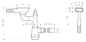 Сифон для мойки Omoikiri WK-1-IN
