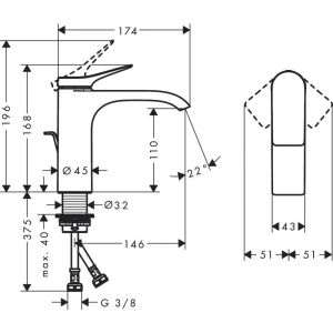 Смеситель Hansgrohe  Vivenis 75022700 для раковины