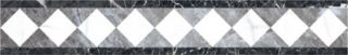 Керамогранит Kerranova Black&White Бордюр K-60/LR/f01-cut/, х9999215593, 10х60, белый