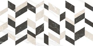 Керамогранит Vitra Marmori Декор Cold Mix K945659LPR, БП000014980, 30х60, белый, черный