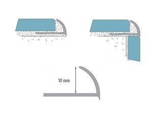 Профиль для плитки Cezar внешний 10мм, х9999035764, бежевый