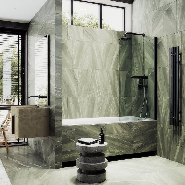 Шторка на ванну MaybahGlass MGV-788-6 80см чёрный