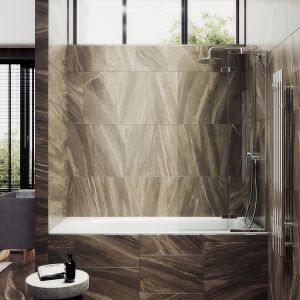 Шторка на ванну MaybahGlass MGV-656-4 69см хром глянцевый