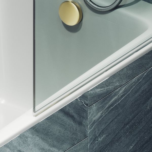 Шторка на ванну MaybahGlass MGV-788-3 80см золото