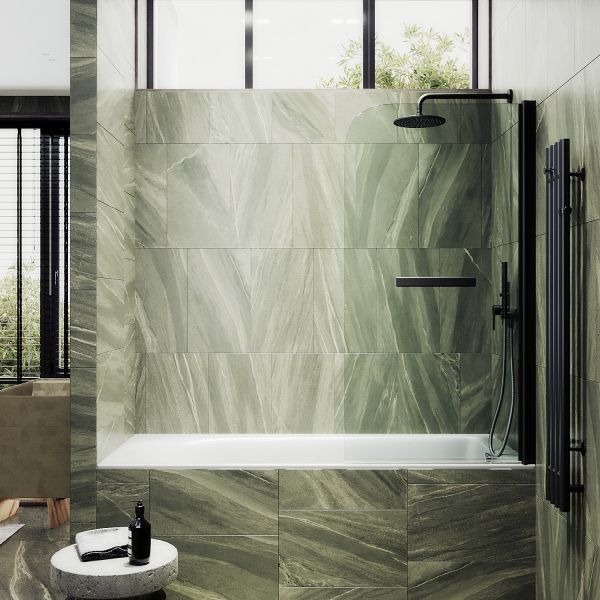 Шторка на ванну MaybahGlass MGV-788-6 80см чёрный