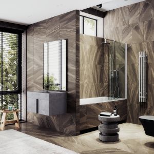 Шторка на ванну MaybahGlass MGV-776-5 60см хром матовый