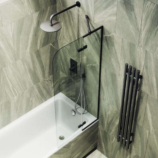 Шторка на ванну MaybahGlass MGV-915-6 99см чёрный