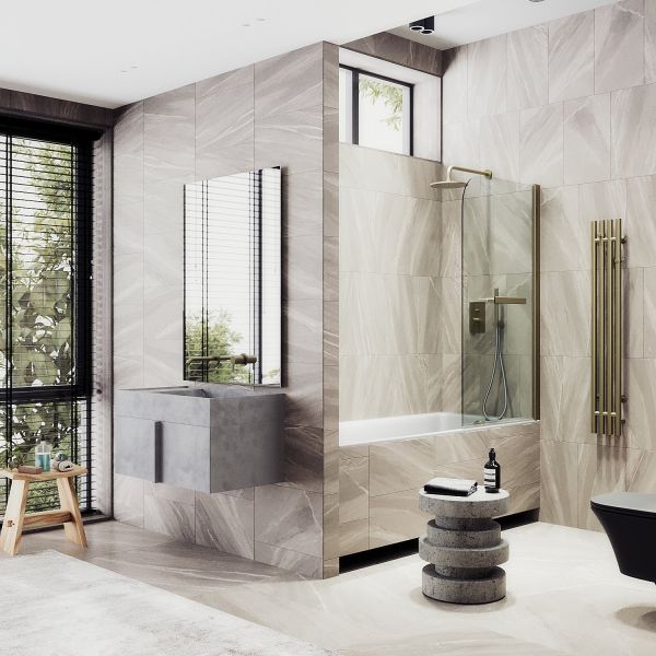 Шторка на ванну MaybahGlass MGV-782-2 70см бронза