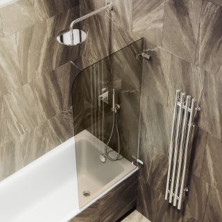 Шторка на ванну MaybahGlass MGV-646-4 40см хром глянцевый Шторка на ванну MaybahGlass MGV-646-4 40см хром глянцевый