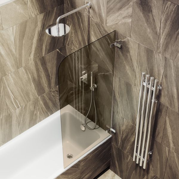 Шторка на ванну MaybahGlass MGV-646-4 40см хром глянцевый