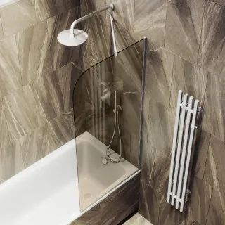 Шторка на ванну MaybahGlass MGV-127-5у 34см хром матовый Шторка на ванну MaybahGlass MGV-127-5у 34см хром матовый