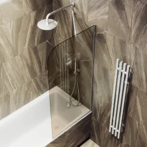 Шторка на ванну MaybahGlass MGV-71-5у 90см хром матовый