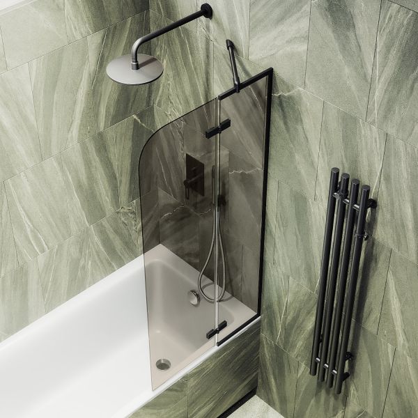Шторка на ванну MaybahGlass MGV-918-6 99см чёрный