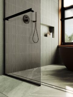 Душевая перегородка MaybahGlass MGD-727-6у 79см чёрный Душевая перегородка MaybahGlass MGD-727-6у 79см чёрный