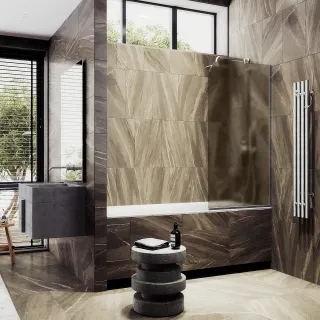 Шторка на ванну MaybahGlass MGV-249-5у 30см хром матовый Шторка на ванну MaybahGlass MGV-249-5у 30см хром матовый