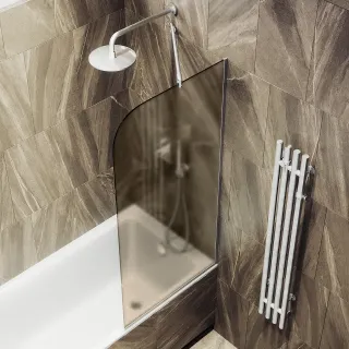 Шторка на ванну MaybahGlass MGV-249-5у 30см хром матовый Шторка на ванну MaybahGlass MGV-249-5у 30см хром матовый