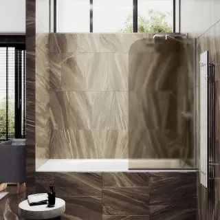 Шторка на ванну MaybahGlass MGV-125-5у 34см хром матовый Шторка на ванну MaybahGlass MGV-125-5у 34см хром матовый