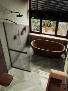 Душевая перегородка MaybahGlass MGD-728-6у 79см чёрный Душевая перегородка MaybahGlass MGD-728-6у 79см чёрный