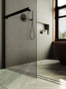 Душевая перегородка MaybahGlass MGD-728-6ш 79см чёрный