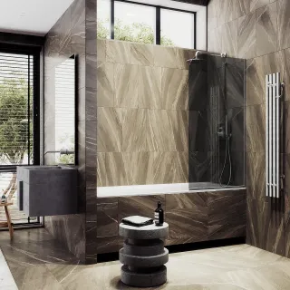 Шторка на ванну MaybahGlass MGV-128-5у 34см хром матовый Шторка на ванну MaybahGlass MGV-128-5у 34см хром матовый