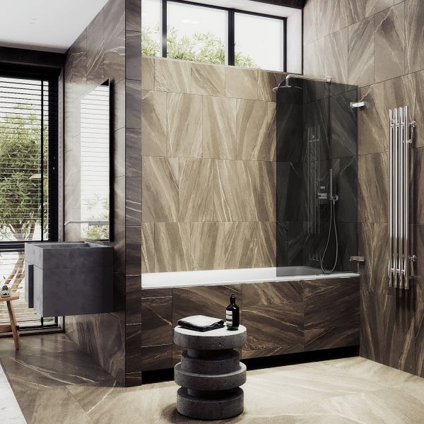 Шторка на ванну MaybahGlass MGV-650-4 40см хром глянцевый