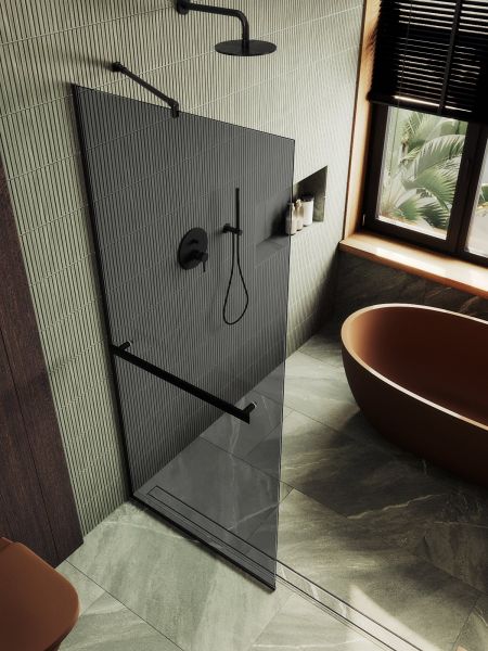 Душевая перегородка MaybahGlass MGD-729-6у 79см чёрный