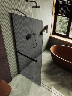 Душевая перегородка MaybahGlass MGD-729-6ш 79см чёрный Душевая перегородка MaybahGlass MGD-729-6ш 79см чёрный