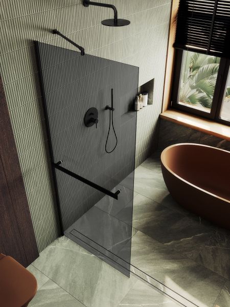 Душевая перегородка MaybahGlass MGD-729-6ш 79см чёрный