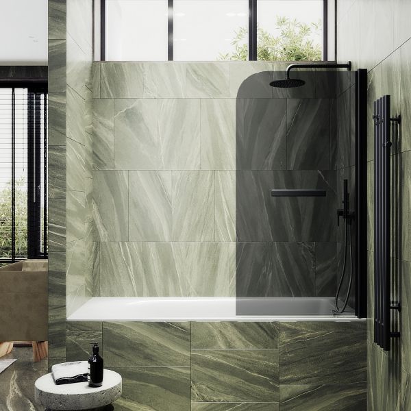 Шторка на ванну MaybahGlass MGV-791-6 80см чёрный