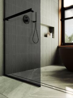 Душевая перегородка MaybahGlass MGD-729-6у 79см чёрный Душевая перегородка MaybahGlass MGD-729-6у 79см чёрный