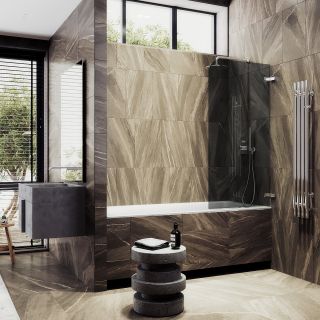 Шторка на ванну MaybahGlass MGV-654-4 70см хром глянцевый Шторка на ванну MaybahGlass MGV-654-4 70см хром глянцевый