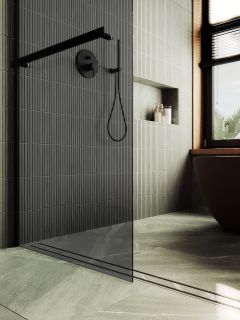 Душевая перегородка MaybahGlass MGD-729-6ш 79см чёрный Душевая перегородка MaybahGlass MGD-729-6ш 79см чёрный