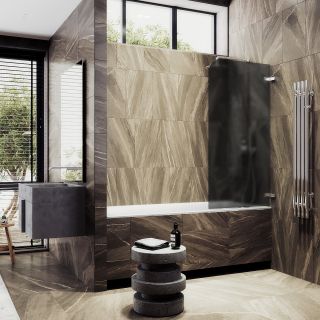 Шторка на ванну MaybahGlass MGV-649-4 40см хром глянцевый Шторка на ванну MaybahGlass MGV-649-4 40см хром глянцевый