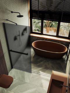 Душевая перегородка MaybahGlass MGD-730-6ш 79см чёрный Душевая перегородка MaybahGlass MGD-730-6ш 79см чёрный