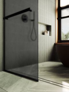 Душевая перегородка MaybahGlass MGD-730-6у 79см чёрный Душевая перегородка MaybahGlass MGD-730-6у 79см чёрный