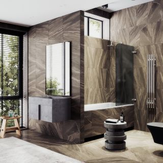 Шторка на ванну MaybahGlass MGV-649-4 40см хром глянцевый Шторка на ванну MaybahGlass MGV-649-4 40см хром глянцевый
