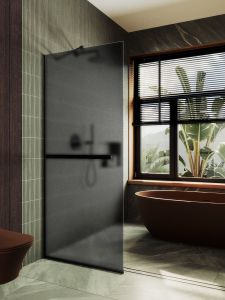 Душевая перегородка MaybahGlass MGD-730-6у 79см чёрный
