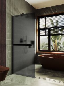 Душевая перегородка MaybahGlass MGD-730-6ш 79см чёрный