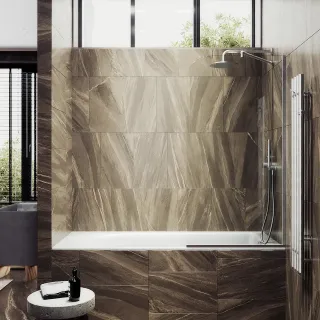 Шторка на ванну MaybahGlass MGV-131-5у 34см хром матовый Шторка на ванну MaybahGlass MGV-131-5у 34см хром матовый