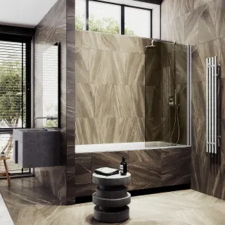 Шторка на ванну MaybahGlass MGV-622-5 80см хром матовый Шторка на ванну MaybahGlass MGV-622-5 80см хром матовый