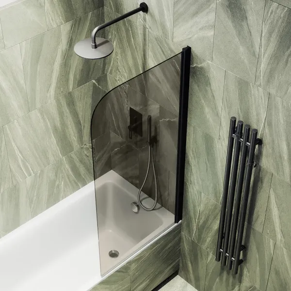 Шторка на ванну MaybahGlass MGV-601-6 40см чёрный