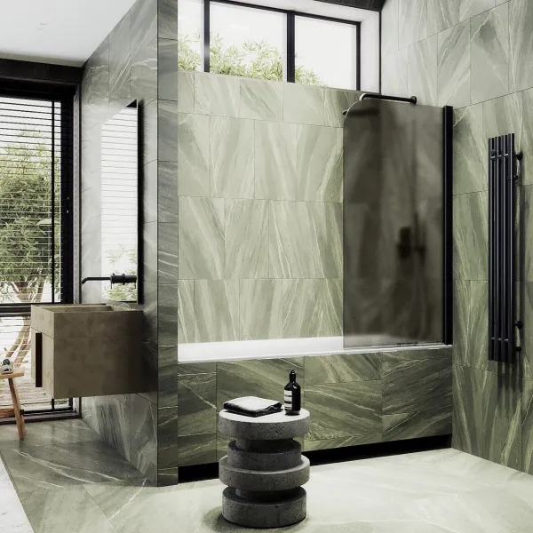 Шторка на ванну MaybahGlass MGV-625-6 80см чёрный